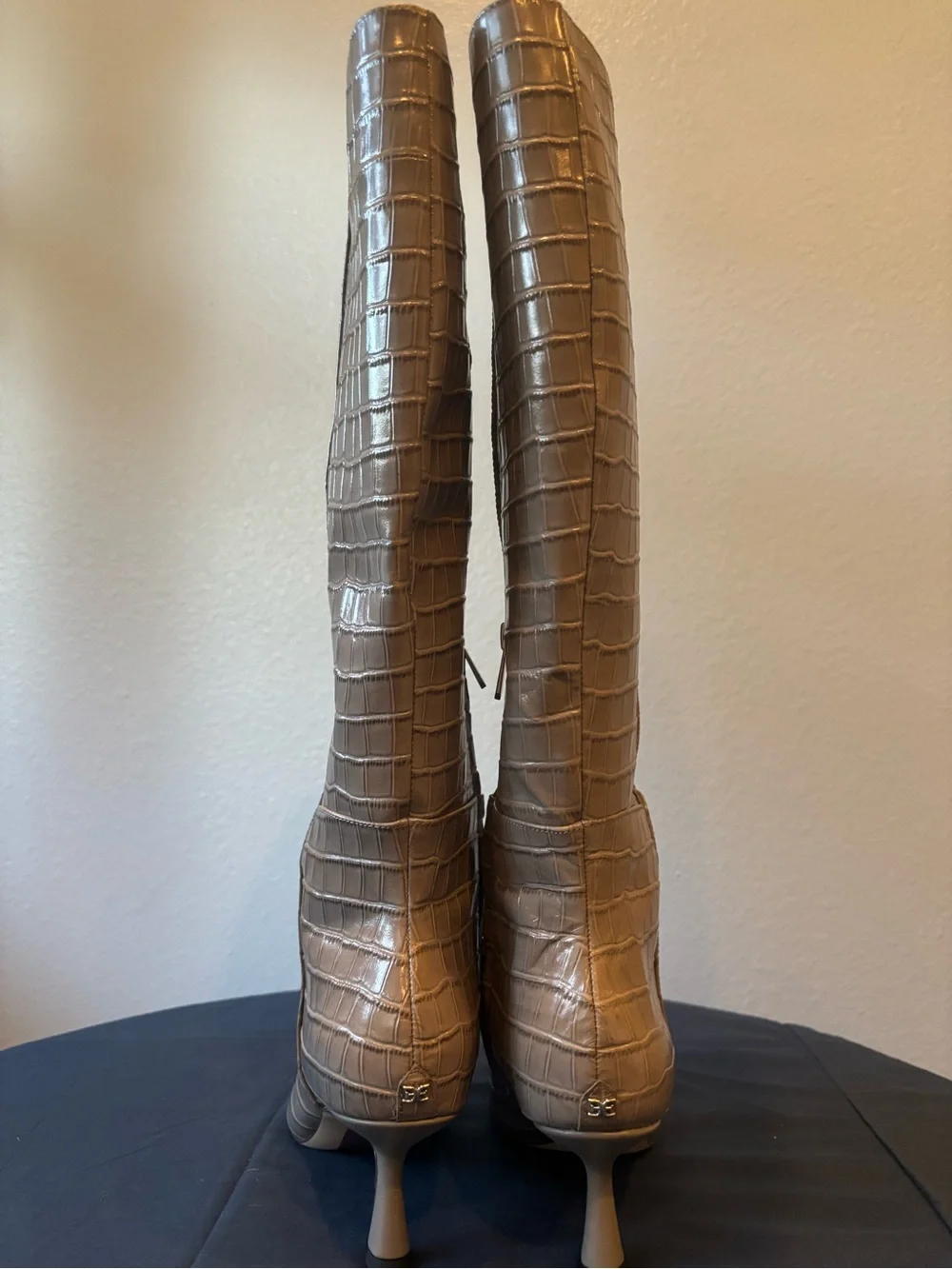 Sam Edelman Taylin Crocodile-Embossed Knee-High Boots! Comes with box